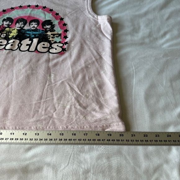 The Beatles Graphic Print Women's Sleeveless Hoodie Pink Medium Drawstring 60s - Picture 10 of 12